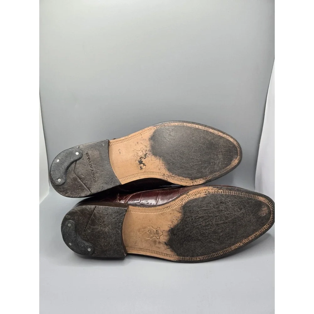Stacy Adams Men's Brown Croc Embossed Leather Monk Strap Chukka Boots Size 8M